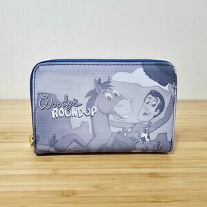 Loungefly Disney Toy Story Woody’s Roundup Zip Around Blue Wallet New